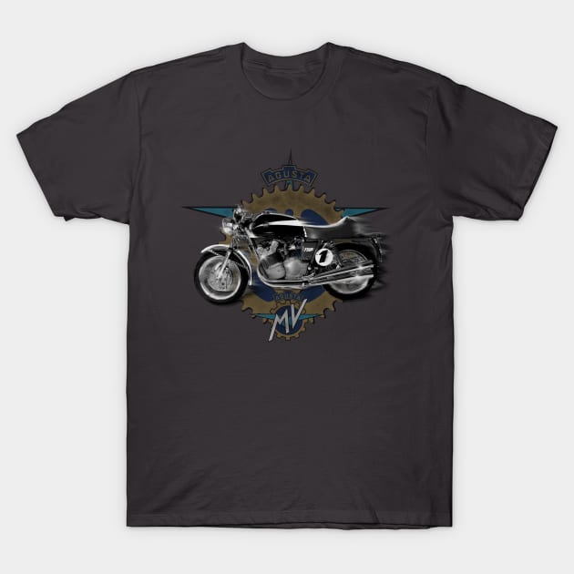 Classic Agusta 750 MV motorcycle T-Shirt by MotorManiac